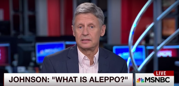 Gary Johnson no sabe lo que es Alepo